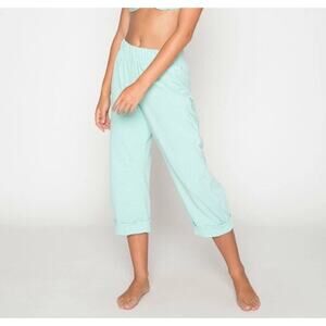 Seea Keiko Pant Size XS S Green Stripe Textured Jacquard Pull On Beach USA L25